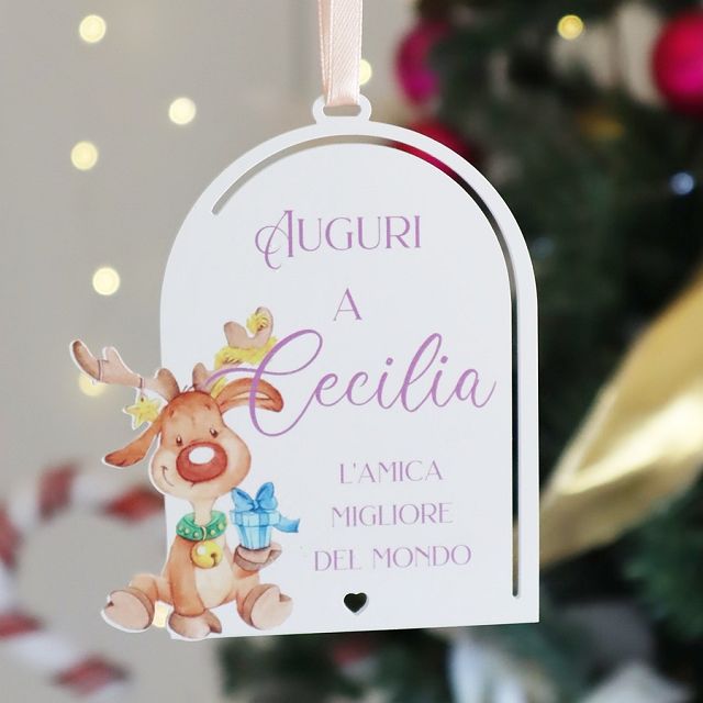 Decorazione albero natalizio in plexiglass "rennina"